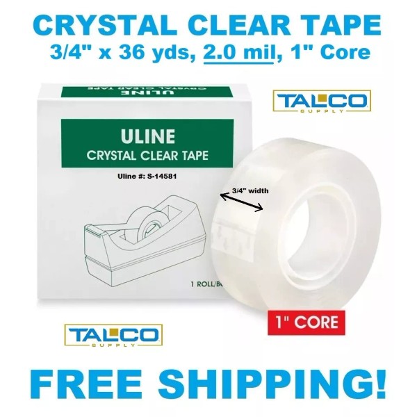 U-Line (2) ULINE General Purpose 3/4" width 2.0 mil Clear