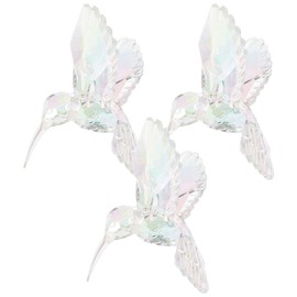 Toddmomy Clear Acrylic Hummingbird Ornaments - 3Pcs Iridescent Hanging Decorations for Home Ceiling Window Christmas Tree Decor, Multi-Scene Nature-Inspired Crystal Birds for Seasonal Party