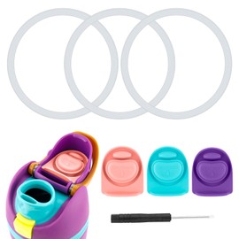3pcs Bottle O Seal Ring & 3pcs Gasket Replacement Stopper for Owala FreeSip Cap, Silicone Water Bottle Plug Stopper BPA Free Top Lid Mouth Parts Compatible with Owala FreeSip 24oz 32oz (Color 2)