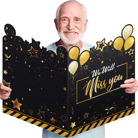 Large Greeting Card 25 x 16 inch Giant Guest Book Jumbo Birthday Card Big Happy Birthday Card Oversize Plastic Custom Card for Women Men Party Decorations (Farewell)