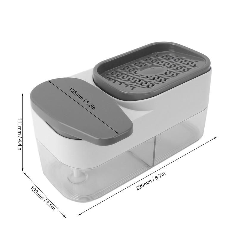 2 in 1 Kitchen Sink Dish Soap Dispenser Sponge Holder