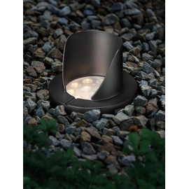 LEONLITE Dia. 4 Inch Well Lights Landscape LED In Ground, Shielded Top, 3000K Warm White, 12-24V AC/DC CRI90 Low Voltage Garden Landscaping, Black Aluminum Housing, Pack of 6