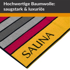 Lashuma Stockholm XXL Sauna Towel, Women's Sauna Towel, Large Terry Towelling, Shower Towel, 85 x 200 cm, Red, Orange, Grey