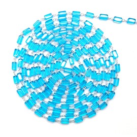 Blue Topaz Quartz 18 Inch 92.5 Sterling Silver Plated 7-10 mm Rectangle Faceted Smooth Beads Necklace Chains Bulk for DIY Necklace Bracelet Choker Jewellery Making DIY Crafting 1.5 Feet COPS010428,
