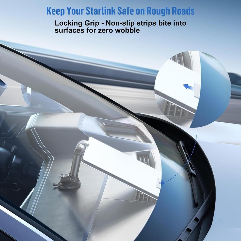 Starlink Mini Dash Mount for Car Dashboard – Angle-Adjustable Suction