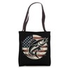 American Flag Tuna Fish Graphic Art Design For Fisherman Tote