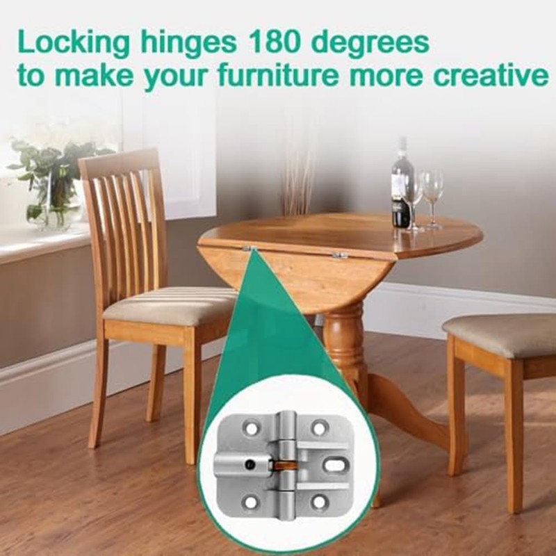 Comphic Adjustable 180 Degree Hinge, Locking Hinge Folding Hinge, Adjustable