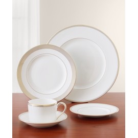 Wedgwood Vera Wang Golden Grosgrain Rim Soup, 9", Gold