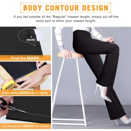 Ewedoos Bootcut Yoga Pants for Women High Waisted Yoga Pants with Pockets for Women Bootleg Work Pants Workout Pants (Black, XX-Large)