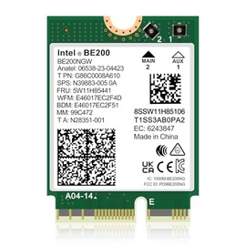 Tarjeta inalámbrica WiFi 7 Intel BE200 NGW, Bluetooth 5.4, 5800Mbps M.2/NGFF Network Support Windows 10/11 (64bit), Linux, solo soporta Intel 12th y superior CPU y no es compatible con AMD CPU Laptop.