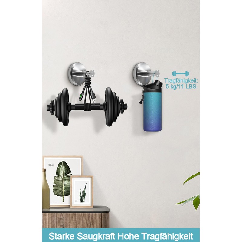 Fosoloni Suction Cup Hooks, Pack of 4 Towel Holders, No