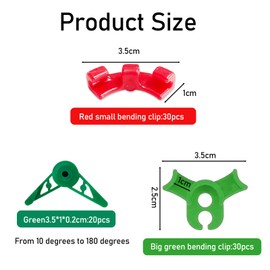Pack of 90 Plant Benders, Plant Growth Bender Clips, Small and Large Plant Bender Clips, Low Stress Training Clips, 90 Degree Plant Bender, for Bending (80, 360° Adjustable Angle Model)