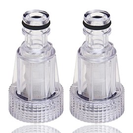 Pressure Washer Gun Adapter, 2 Pcs, Pressure Washer Inlet Filter, Hose Tap Connector, Washer Inlet Filter, 3/4 Inch Garden Hose Connector, High Pressure Washer Hose Tap Connector, for Garden Home