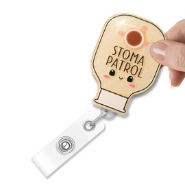 Msticey Stoma Patrol Retractable Badge Holder - Funny Ostomy Bag Reel for Wound Care Nurse, WOCN, WOC Specialist - Graduation Gift for RN Student