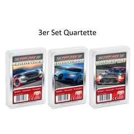 Ass Altenburger Set of 3 Quartet Games/Quartet Bodies Consisting of 1. Top Ass Motorsport - 2nd Top Ass Luxury Class - 3rd Top Ass Prototypes