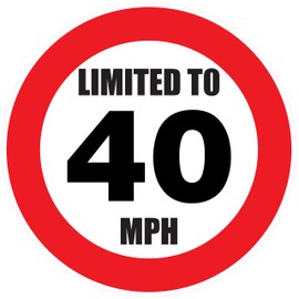 40 mph Speed Restriction Vinyl Sticker Lorry Van Car