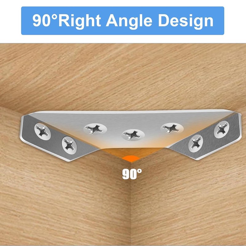 20 pieces corner connectors, stainless steel, Jeboler corner brackets, triangle