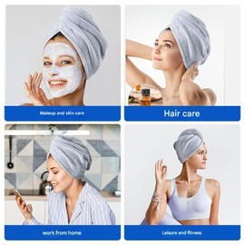 Hair Towel Wrap for Women and Men 2 Pack Bathroom Essential Accessories Quick Dry Hair Turban for Drying Curly, Long & Thick Hair (Pink, 25 * 65CM)