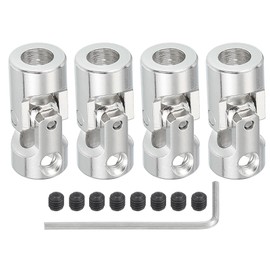PATIKIL Rotatable Universal Steering Shaft 6mm to 6mm Inner Dia, 4 Pcs U Joint Shaft Coupling U Joints Coupler Connector Accessories with M4 Screws for Motor Model Robots