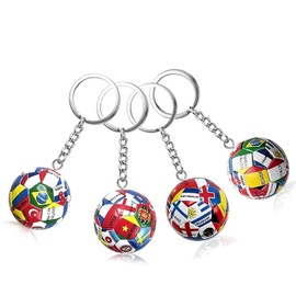 2026 World Cup National Flag Soccer Ball Keychain Set