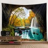 Cave River Landscape Pattern Tapestry Wall Hanging Wall Blanket for