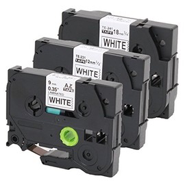 3x Tape Cassette for Brother TZ -221 9mm + TZ -231 12mm + TZ241 18mm for Brother P - Touch 1000W 1830 2730 D200 7100 2100 2030 1830 7600 VP 2430 1230 9700 PC 1090 2470 1290 1010 1080 1830 E100 P700 H75S H105