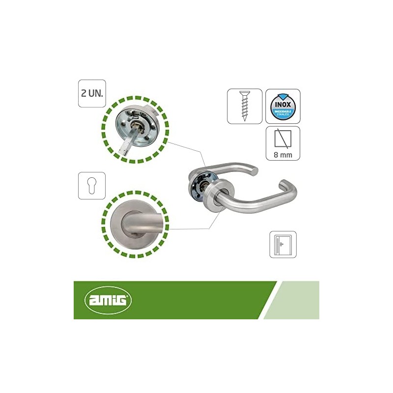 Amig - Door Handle Set with Rosette | Model 3RBX