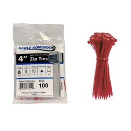 Kable Kontrol Cable Zip Ties 100 Pcs 4 Inch Black, 18 Lbs Tensile Strength, Self-Locking UV Resistant Plastic Nylon Wire Ties, for Indoor or Outdoor Use