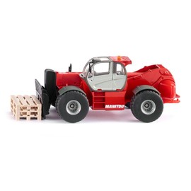 SIKU 3507, Manitou MHT 10230 Telescopic Handler, 1:50, Metal/Plastic, Red, Incl. 3 pallets