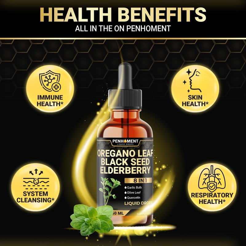 Penhoment 8in1 2900mg Oil of Oregano Drops with Black Seed