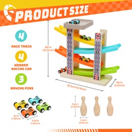 Marble Run Cars Wood from Children 1 Year Car Racing Track Wooden Toy Wooden Toddler Toy 1 2 Years Boys