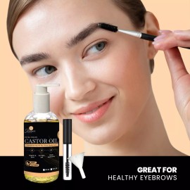 Skincare Sunday Skin Care Sunday Organic Castor Oil for Eyebrows 8 fl oz with Brush & Funnel