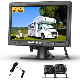 Wireless Backup Camera for Trucks, 1080P Back Up Camera with 7 inch HD Plug and Play Night Vision IP69 Waterproof DIY Guide Lines for RVs, Trucks, Buses, Trailers, Campers