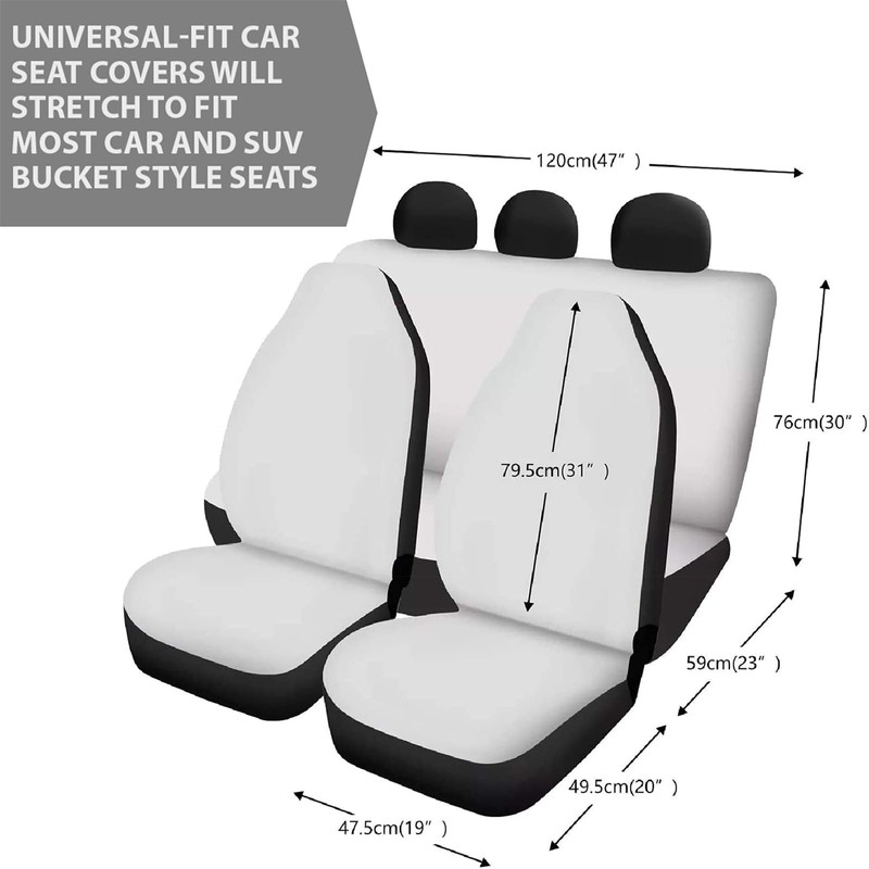 Wanyint Galaxy Wolf Car Seat Covers Full Set, Front Rear