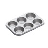 KitchenCraft Non Stick Muffin Tray with 6 Cups, Carbon Steel,