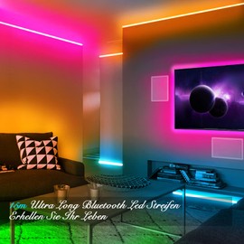 DAYBETTER LED Strip 15M, led band 5050 RGB LED Streifen Bluetooth App-Steuerung LED Lichterkette Musik-Sync mit Fernbedienung für Schlafzimmer, Küche, Wohnzimmer und TV