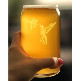 Hummingbird - Beer Can Pint Glass - Bird Themed Gifts and Decor for Men & Women - 16 Oz Glasses