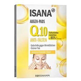 Isana Q10 Eye Contour Pads 1 Pack of 6 x 2 Pads for Demanding Skin, Instant Aid Against Mimic Wrinkles, Reduces Wrinkle Depth, Vitalising, Q10 & Green Tea Extract