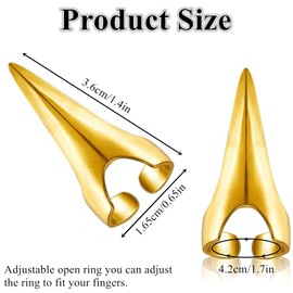 10 Pieces Adjustable Hair Parting and Selecting Tool Hair Sectioning Ring Nail Finger Metal Hair Parting Ring for Sectioning Hair Extensions, Braiding, Hair Installation, Hair Styling (Golden)