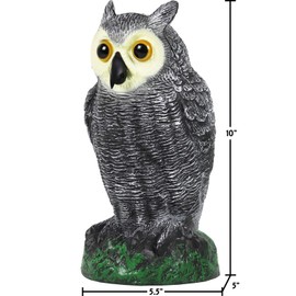 Galashield - Señuelos de búho para asustar a los pájaros, búhos de plástico para asustar a los pájaros, estatua de búho para jardín y aire última intervensión