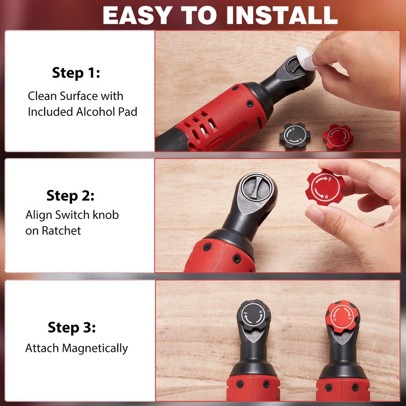 BOXmime Head Magnetic Switch for Milwaukee M12 Ratchet, Reversible Ratchet