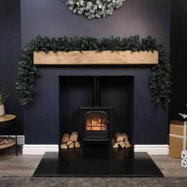 270cm (9ft) x 25cm Imperial Pine Christmas Garland Decoration Plain Green