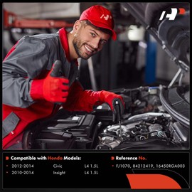 A-Premium Set of 4 Fuel Injectors Compatible with Honda Civic 2012-2014, Insight 2010-2014, 1.5L, Replace# 16450RGA003