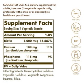 Solgar Biotina 5000mcg 100caps Neutro                                                                                                                 
