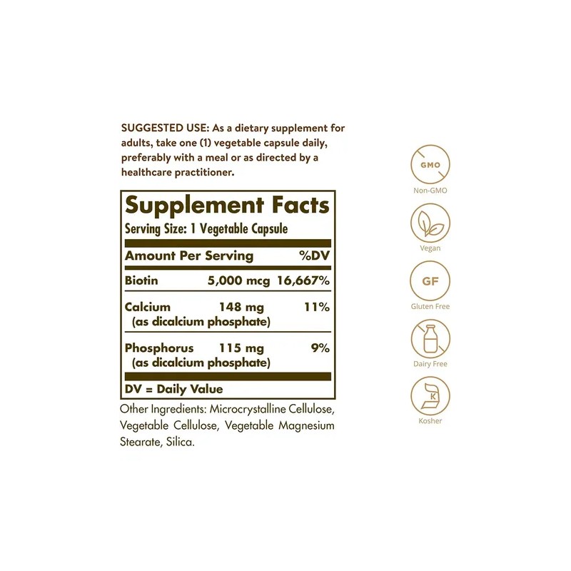 Solgar Biotina 5000mcg 100caps Neutro
