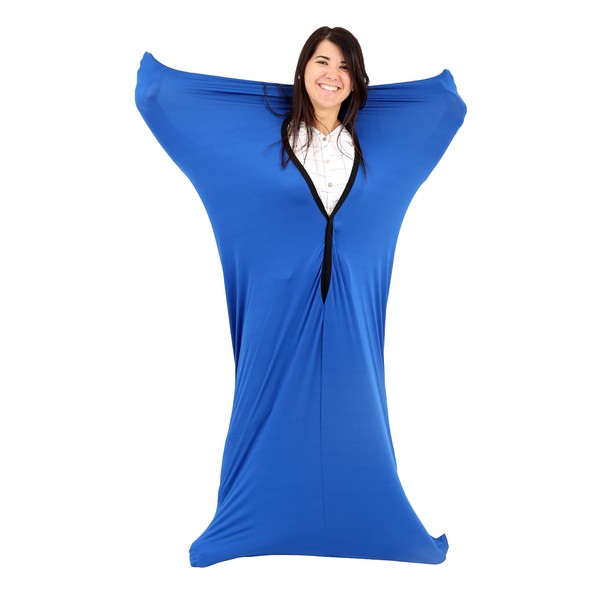 Fun and Function - Space Explorers - Body Sock for Adults & Kids - Calming Adult Sensory Sack - Promote Sensory Integration & Self-Regulation Skills for Fidgety Kids - Blue- X-Large (60"L x 28"W)