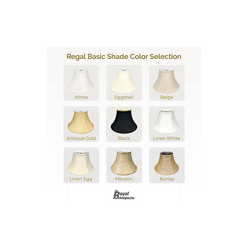 Royal Designs Shallow Bell Basic Lamp Shade, Black/Gold 8.5 x