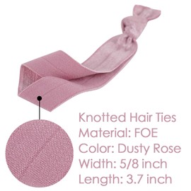 MEEDEE 100 Pack Dusty Rose Color Hair Ties For Women No Crease Soft Elastic Ribbon Pink Hair Ties Knotted Hair Ties No Damage Pony Tails Hair Ties Ouchless Hair Ties Yoga Hair Ties Elastic Bracelets