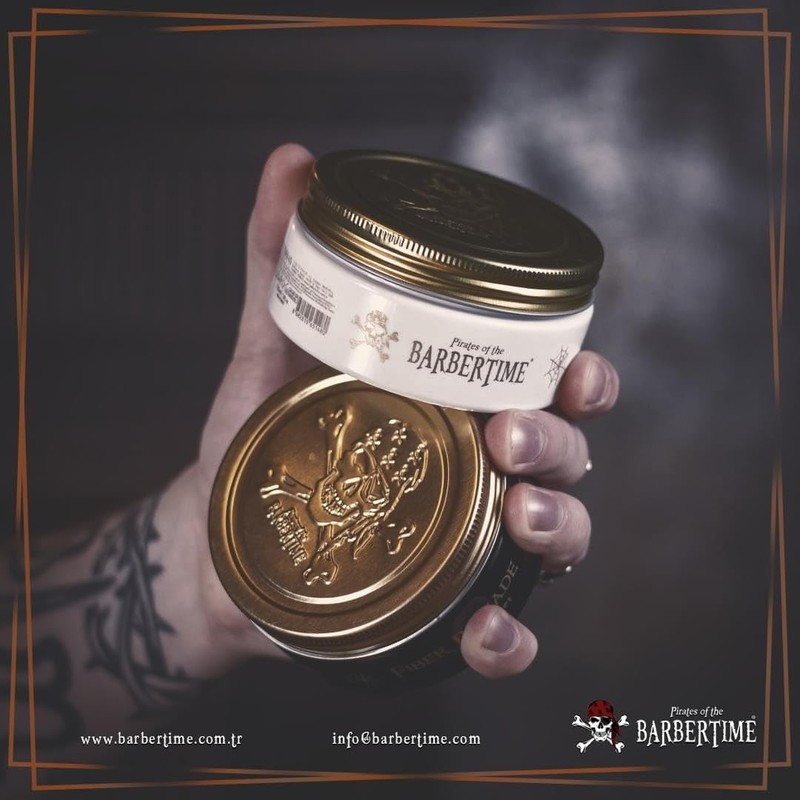 BARBERTIME Hair Styling Fiber Wax | Black Fiber Pomade Shine