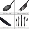 5PCS Stainless Steel Tableware with Round Edge Black Flatware Cutlery